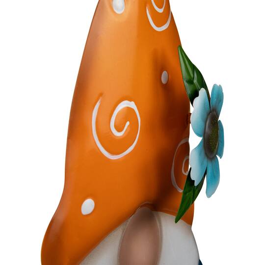 22" Orange Welcome Friends Gnome Spring Outdoor Garden Stake